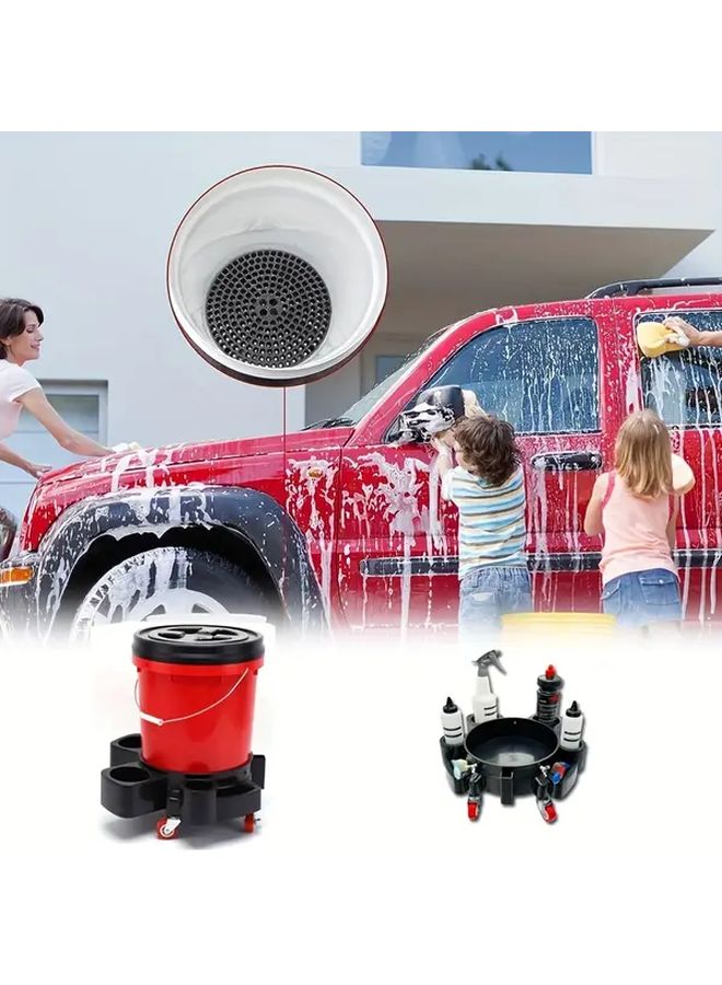 Universal Car Wash Bucket Holder With Dark Net Sandstone Isolation Sinking Base - Image 4